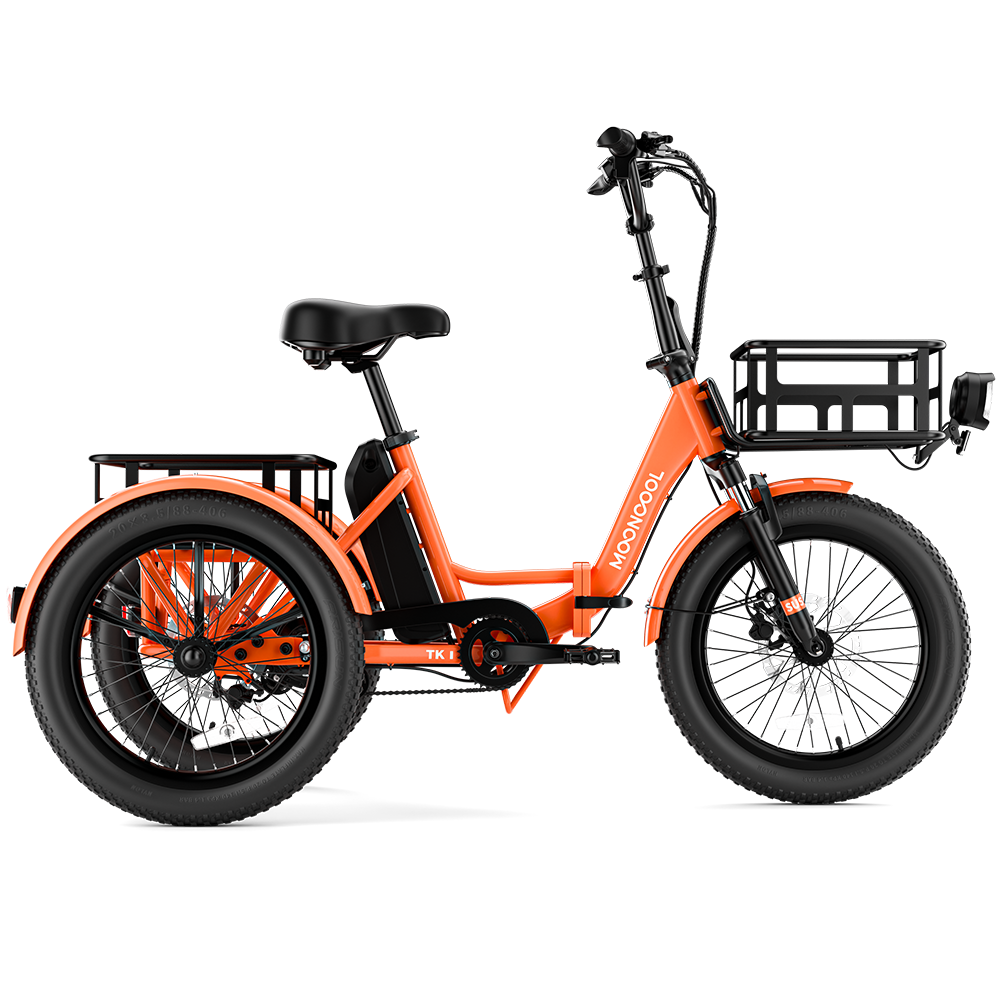 Safe Sustainable TK1 Folding Electric Trike Comfortable Stable Electric Tricycle Mooncool